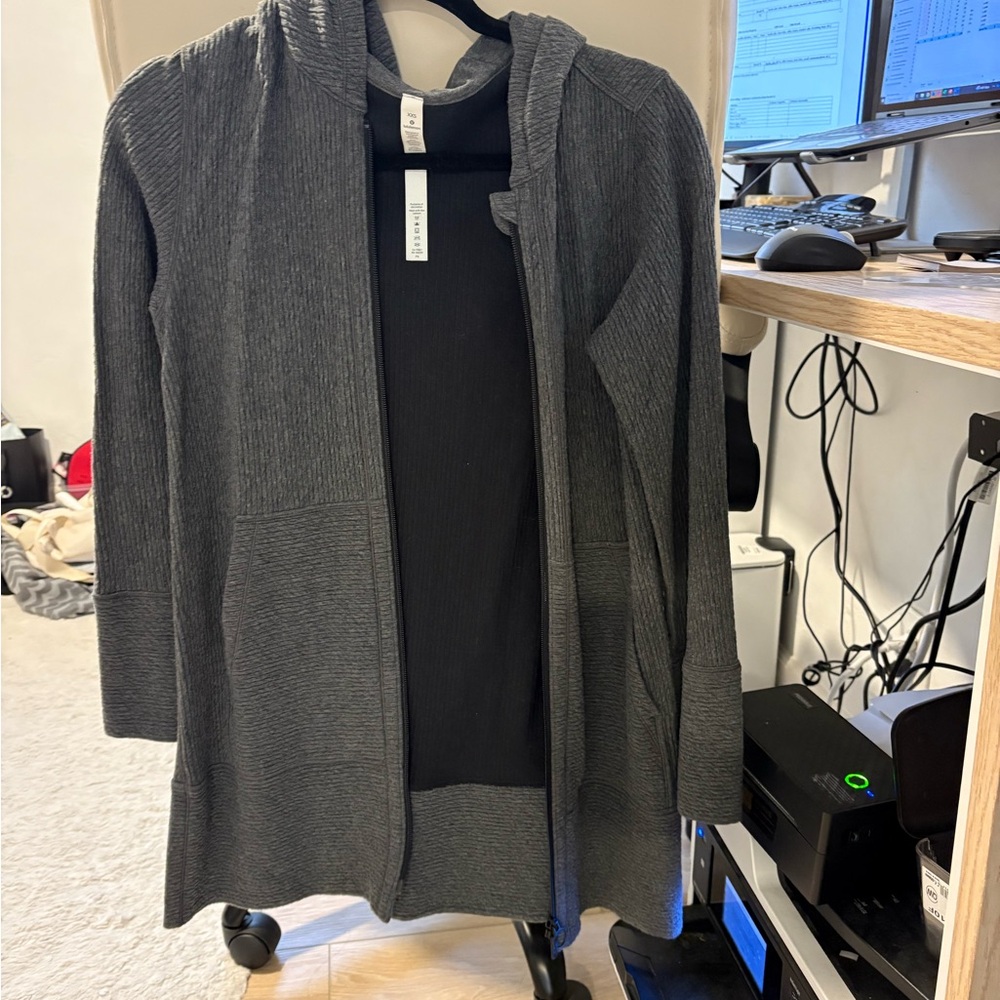 Lululemon Athletica Gray Hooded Cardigan